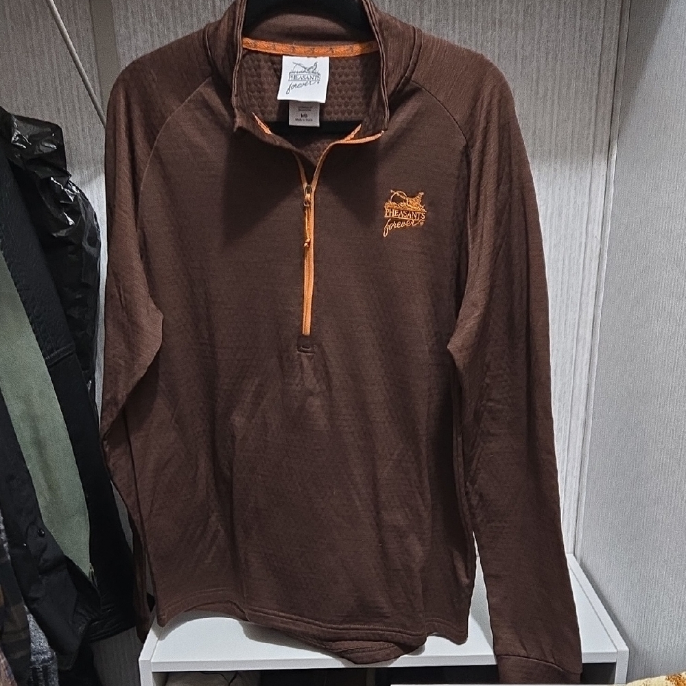 Pheasants Forever Brown and Orange Pullover